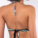 Bikini set push-up con coppe imbottite, lunette estraibili e ferretto e slip annodato - BLUETTE - AB06