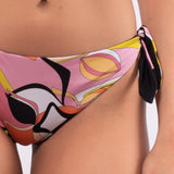 Bikini set a fascia con coppe imbottite estraibili e slip annodato - ROSA - AB10