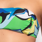 Bikini set a fascia con coppe imbottite estraibili e slip annodato - BLUETTE - AB10