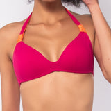 Triangolo bikini con coppe imbottite senza ferretto - CILIEGIA - CB23