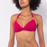 Triangolo bikini con coppe imbottite senza ferretto - CILIEGIA - CB23