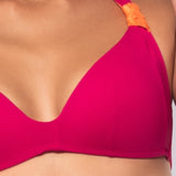 Triangolo bikini con coppe imbottite senza ferretto - CILIEGIA - CB23