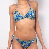 Bikini set a triangolo con coppe imbottite estraibili e slip annodato - BLUETTE - CY00