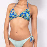 Bikini set a triangolo con coppe imbottite estraibili e slip annodato - BLUETTE - CY00