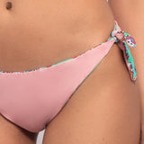 Bikini set triangolo con coppe imbottite estraibili e slip annodato - ACQUA - CY00