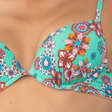 Bikini set push-up con coppe imbottite, lunette estraibili e ferretto e slip con fiocchi removibili - ACQUA - CY06