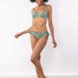 Bikini set push-up con coppe imbottite, lunette estraibili e ferretto e slip con fiocchi removibili - ACQUA - CY06