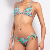 Bikini set a triangolo con coppe imbottite e tanga - ACQUA - CY09