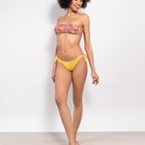 Bikini set fascia con coppe imbottite estraibili e slip annodato - CORALLO - CY10