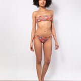 Bikini set fascia con coppe imbottite estraibili e slip annodato - CORALLO - CY10