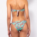 Bikini set fascia con coppe imbottite estraibili e slip annodato - ACQUA - CY10