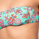 Bikini set fascia con coppe imbottite estraibili e slip annodato - ACQUA - CY10