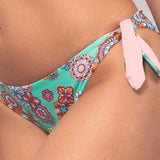 Bikini set fascia con coppe imbottite estraibili e slip annodato - ACQUA - CY10