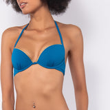 Bikini push-up con coppe imbottite, lunette estraibili e ferretto - BLU - GD26