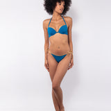 Bikini push-up con coppe imbottite, lunette estraibili e ferretto - BLU - GD26