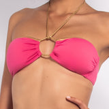 Bikini a fascia con coppe imbottite estraibili - PINK - GD30