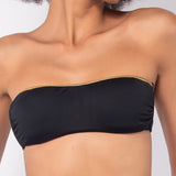 Bikini a fascia con coppe imbottite estraibili e ferretto invisibile - NERO - GD32