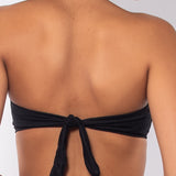 Bikini a fascia con coppe imbottite estraibili e ferretto invisibile - NERO - GD32