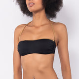 Bikini a fascia con coppe imbottite estraibili e ferretto invisibile - NERO - GD32