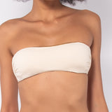 Fascia bikini con coppe imbottite estraibili e ferretto invisibile - ECRU' - GD32