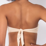 Fascia bikini con coppe imbottite estraibili e ferretto invisibile - ECRU' - GD32
