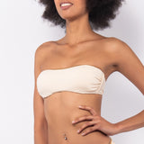 Fascia bikini con coppe imbottite estraibili e ferretto invisibile - ECRU' - GD32