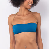 Bikini a fascia con coppe imbottite estraibili e ferretto invisibile - BLU - GD32