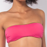 Fascia bikini con coppe imbottite estraibili e ferretto invisibile - PINK - GD32