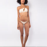 Bikini top monospalla con coppe imbottite estraibili - ECRU' - GD37