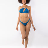 Bikini top monospalla con coppe imbottite estraibili - BLU - GD37