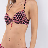 Bikini push-up con coppe imbottite, lunette estraibili e ferretto - NERO - GS266
