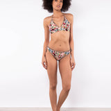 Bikini set triangolo alto non imbottito e slip con fiocchi removibili - ROSA - LO02