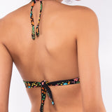 Bikini push-up con coppe imbottite, lunette estraibili e ferretto - NERO - TO26