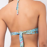 Push-up bikini con coppe imbottite, lunette estraibili e ferretto - AZZURRO - TO26