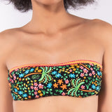 Bikini a fascia con coppe imbottite estraibili e ferretto - NERO - TO32