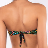Bikini a fascia con coppe imbottite estraibili e ferretto - NERO - TO32