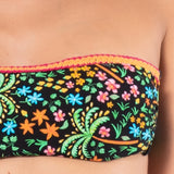 Bikini a fascia con coppe imbottite estraibili e ferretto - NERO - TO32