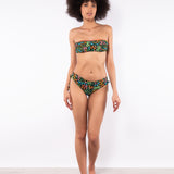 Bikini a fascia con coppe imbottite estraibili e ferretto - NERO - TO32