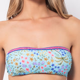 Bikini a fascia con coppe imbottite estraibili e ferretto - AZZURRO - TO32