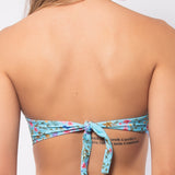 Bikini a fascia con coppe imbottite estraibili e ferretto - AZZURRO - TO32