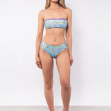 Bikini a fascia con coppe imbottite estraibili e ferretto - AZZURRO - TO32