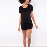T-shirt in microspugna - NERO - GD51
