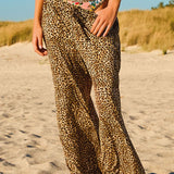 Pantalone lungo con spacchi stampa animalier - LO60