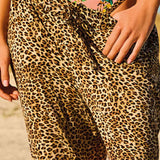 Pantalone lungo con spacchi stampa animalier - LO60