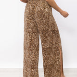 Pantalone lungo con spacchi stampa animalier - LO60