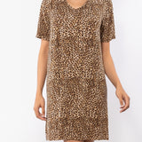 Kaftano corto con scollo a V animalier - VARIANTE UNICA - LO70