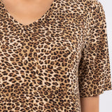 Kaftano corto con scollo a V stampa animalier - LO70