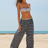 Pantalone lungo in cotone a pois - VARIANTE UNICA - MP60