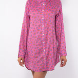 Camicia lunga animalier - FUXIA - MC53