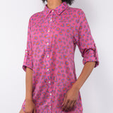 Camicia lunga animalier - FUXIA - MC53